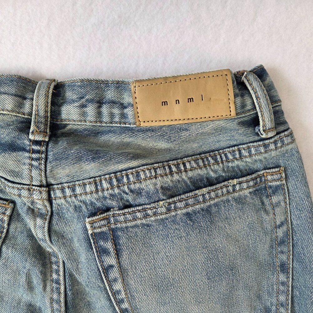 Mnml Angel Jeans Mens Size 28 Waist Streetwear Straight Leg Cuffed 100% Cotton - Picture 7 of 12